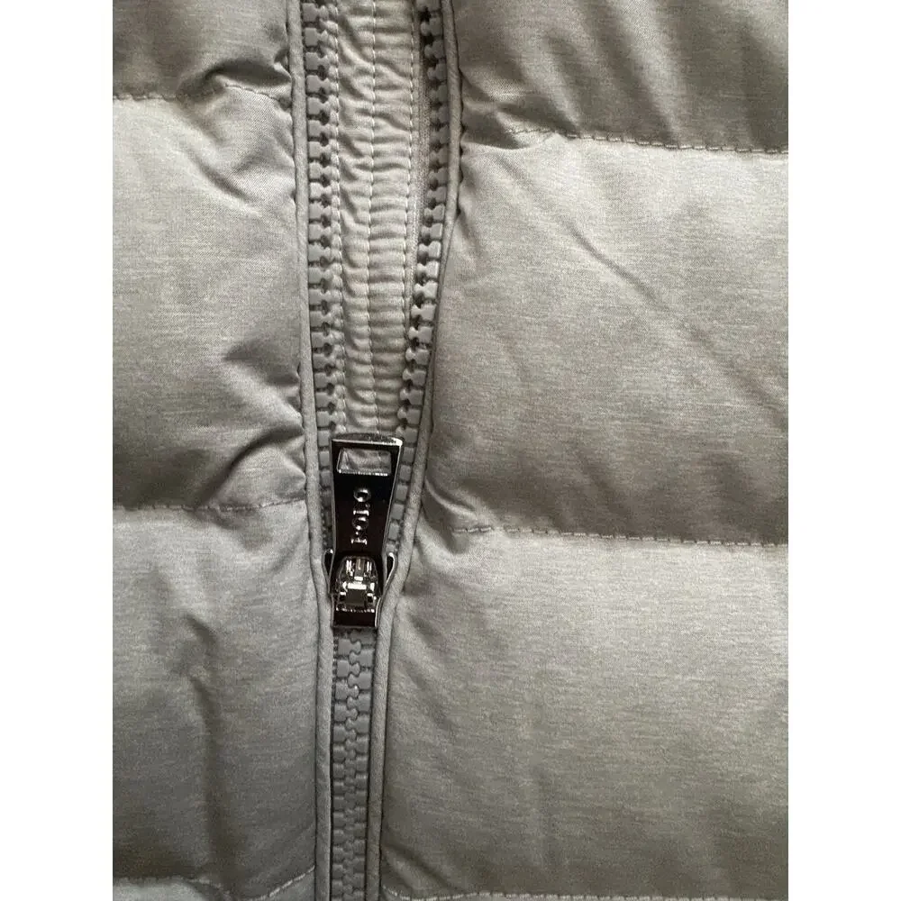 Polo Ralph Lauren Gray Down Puffer Vest Striped Trim XL